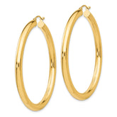 14K 4x50mm Polished Lightweight Tube Hoop Earrings